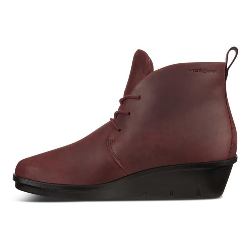 ECCO Womens Ankle Boots Burgundy - Skyler Lace-Up - OZN-139054